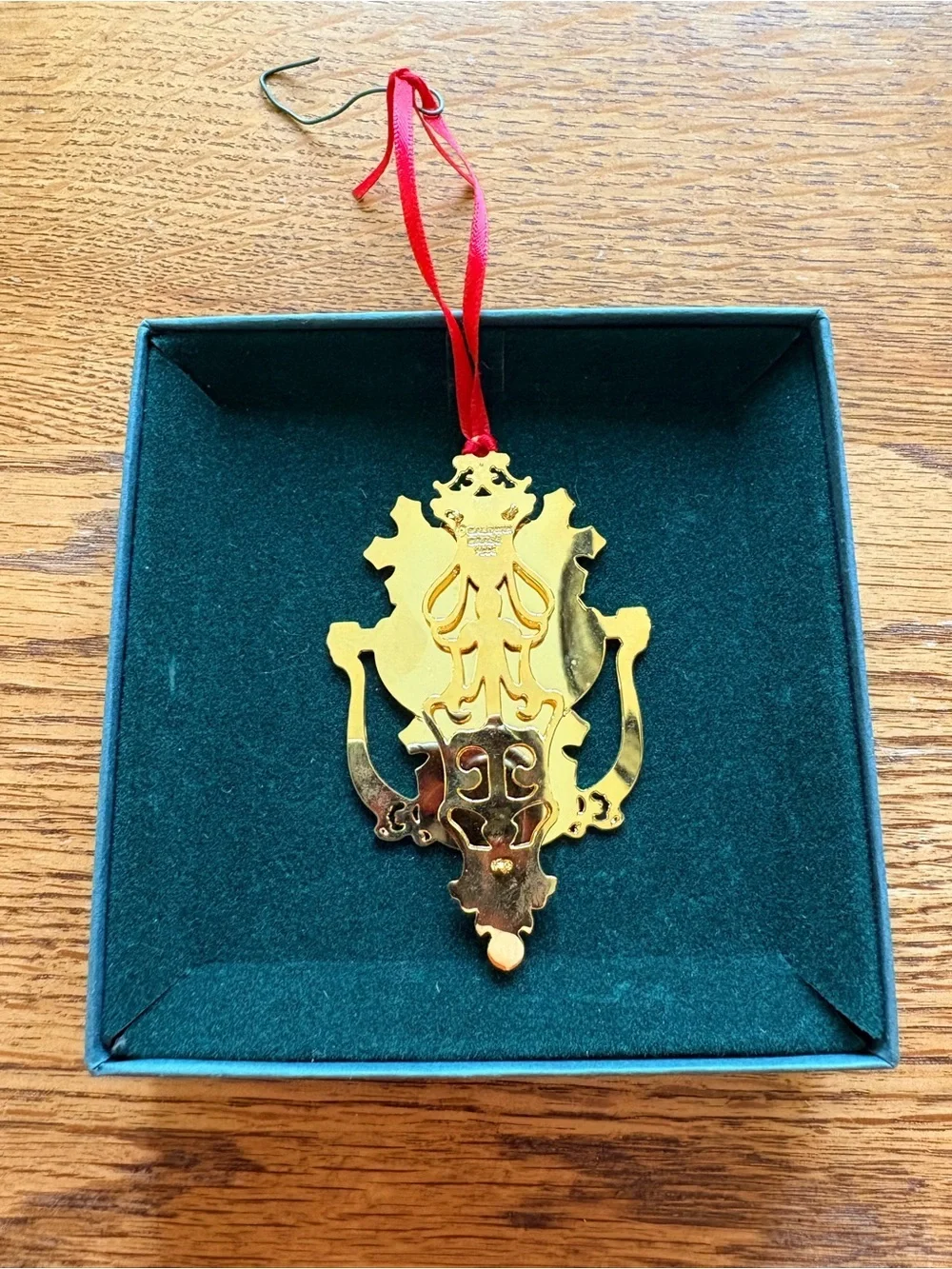 1997 Brass Door Knocker Seasons Greetings Baldwin Christmas ornament